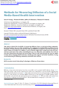 Cover page: Methods for Measuring Diffusion of a Social Media-Based Health Intervention