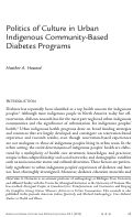 Cover page: Politics of Culture in Urban Indigenous Community-Based Diabetes Programs