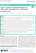 Cover page: Yoga to prevent mobility limitations in older adults: feasibility of a randomized controlled trial