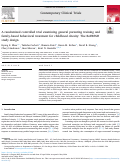 Cover page of A randomized controlled trial examining general parenting training and family-based behavioral treatment for childhood obesity: The ReFRESH study design