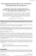 Cover page: Serum Endocannabinoid Levels in Patients With End-Stage Renal Disease