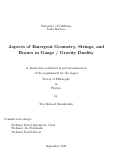 Cover page: Aspects of Emergent Geometry, Strings, and Branes in Gauge / Gravity Duality