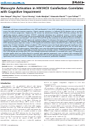 Cover page: Monocyte activation in HIV/HCV coinfection correlates with cognitive impairment.