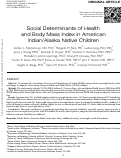 Cover page: Social Determinants of Health and Body Mass Index in American Indian/Alaska Native Children