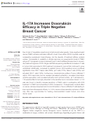 Cover page: IL-17A Increases Doxorubicin Efficacy in Triple Negative Breast Cancer