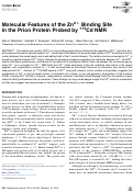 Cover page: Molecular Features of the Zn2+ Binding Site in&nbsp;the&nbsp;Prion Protein Probed by 113Cd NMR