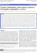 Cover page: Towards standardizing retinal optical coherence tomography angiography: a review