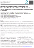 Cover page: Associations of Demographics, Dependence, and Biomarkers With Transitions in Tobacco Product Use in a Cohort of Cigarette Users and Dual Users of Cigarettes and E-cigarettes