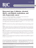 Cover page: New-onset type 2 diabetes, elevated HbA1c, anti-diabetic medications, and risk of pancreatic cancer