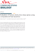 Cover page: Evaluation of human obstructive sleep apnea using computational fluid dynamics