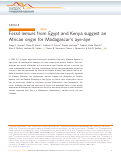 Cover page: Fossil lemurs from Egypt and Kenya suggest an African origin for Madagascar’s aye-aye