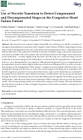 Cover page: Use of Wavelet Transform to Detect Compensated and Decompensated Stages in the Congestive Heart Failure Patient