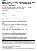 Cover page: Human Leukocyte Antigen Association Study Reveals DRB1*04:02 Effects Additional to DRB1*07:01 in Anti-LGI1 Encephalitis