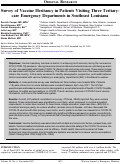 Cover page: Survey of Vaccine Hesitancy in Patients Visiting Three Tertiarycare Emergency Departments in Southeast Louisiana