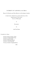 Cover page: Essays On Taxation and Firm Behavior in Developing Countries