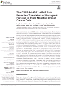 Cover page: The CXCR4-LASP1-eIF4F Axis Promotes Translation of Oncogenic Proteins in Triple-Negative Breast Cancer Cells