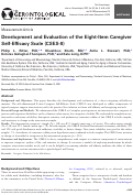 Cover page: Development and Evaluation of the Eight-Item Caregiver Self-Efficacy Scale (CSES-8)