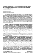 Cover page: Managing Interaction: A Conversation Analytic Approach to the Management of Interaction by an 8 Year-Old Girl with Asperger's Syndrome