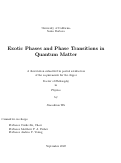 Cover page: Exotic Phases and Phase Transitions in Quantum Matter