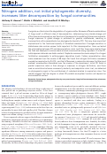 Cover page: Nitrogen addition, not initial phylogenetic diversity, increases litter decomposition by fungal communities