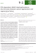 Cover page: PP4‐dependent HDAC3 dephosphorylation discriminates between axonal regeneration and regenerative failure