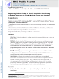 Cover page: Improving Patient Safety in Public Hospitals: Developing Standard Measures to Track Medical Errors and Process Breakdowns