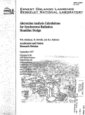 Cover page: Aberration Analysis Calculations for Synchrotron Radiation Beamline Design