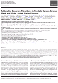 Cover page of Actionable Genomic Alterations in Prostate Cancer Among Black and White United States Veterans.
