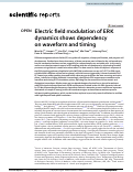 Cover page: Electric field modulation of ERK dynamics shows dependency on waveform and timing