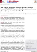 Cover page: Draft genome sequence of multidrug-resistant Citrobacter freundii MTR_GS_V1777 strain isolated from a spinach (Spinacia oleracea) sample in Gazipur, Bangladesh.