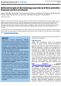 Cover page: Editorial boards of dermatology journals and their potential financial conflict of interest