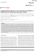 Cover page: Co‐Benefits From Species‐Level Conservation Contribute to Multilateral Environmental Agreement Targets