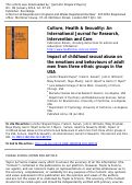 Cover page: Impact of childhood sexual abuse on the emotions and behaviours of adult men from three ethnic groups in the USA