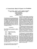 Cover page: A Connectionist Model of Speech Act Prediction