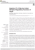 Cover page: Arginine 37 of Glycine Linker Dictates Regulatory Function of HapR.
