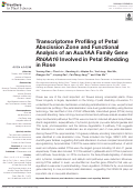 Cover page: Transcriptome Profiling of Petal Abscission Zone and Functional Analysis of an Aux/IAA Family Gene RhIAA16 Involved in Petal Shedding in Rose