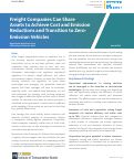 Cover page: Freight Companies Can Share Assets to Achieve Cost and Emission Reductions and Transition to Zero Emission Vehicles