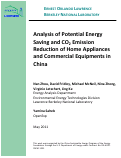 Cover page: Analysis of Potential Energy Saving and CO2 Emission Reduction of Home Appliances and Commercial Equipments in China