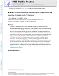 Cover page: A Matter of Time: Faster Percolator Analysis via Efficient SVM Learning for Large-Scale Proteomics