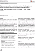 Cover page: High intensity smoking cessation interventions: Cardiac patients of low socioeconomic status and low intention to quit profit most