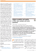 Cover page: Dialysis modality and quality of life: more answers yet more questions