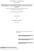 Cover page: Three essays on monetary policy: hand-to-mouth households, effective lower bound and policy design