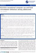 Cover page: Excessive recreational computer use and food consumption behaviour among adolescents