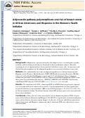 Cover page: Adiponectin pathway polymorphisms and risk of breast cancer in African Americans and Hispanics in the Women’s Health Initiative