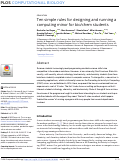 Cover page: Ten simple rules for designing and running a computing minor for bio/chem students.