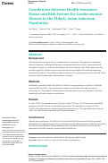 Cover page: Correlations between Health Insurance Status and Risk Factors for Cardiovascular Disease in the Elderly Asian American Population.