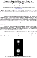 Cover page: Laguerre-Gaussian Mode Laser Heater for Microbunching Instability Suppression: Review