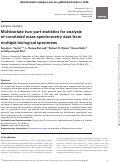 Cover page: Multivariate two-part statistics for analysis of correlated mass spectrometry data from multiple biological specimens.