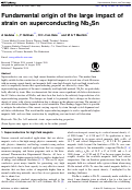 Cover page: Fundamental origin of the large impact of strain on superconducting Nb3Sn