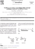 Cover page: Synthesis of 4-carboxy-4-pyridylpiperidines through palladium-catalyzed Î±-arylation of esters